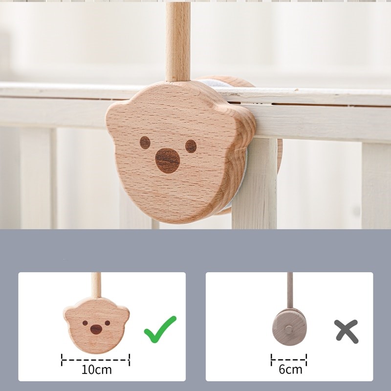 Support de cloche de lit en bois pour bébé, hochets suspendus