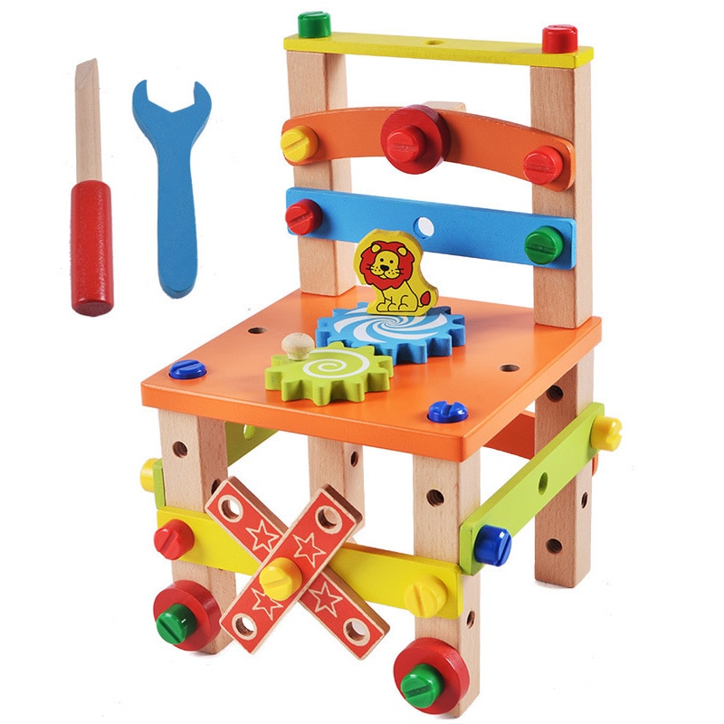 Jouet à partir de 3 ans, cadeau pour garçon/fille de 5 ans, mallette à  outils, jouet en bois avec boîte en bois, jouet Montessori à partir de 3,  4, 5