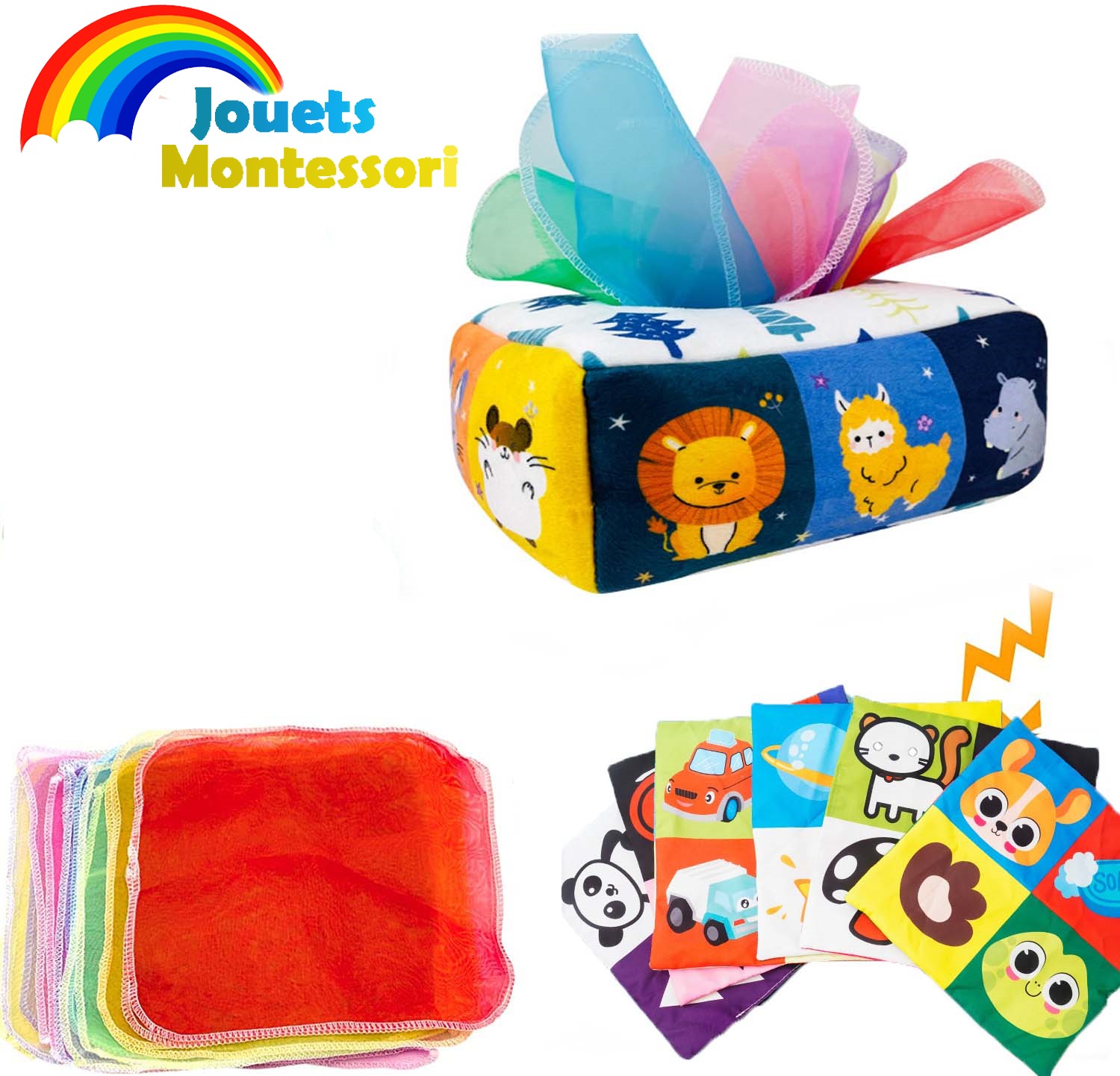 Boîte à mouchoirs Twefex pour bébé – Jouets pour bébé de 6 à 12 mois, boîte  à mouchoirs magique, jouets sensoriels pour bébés et tout-petits, jouets