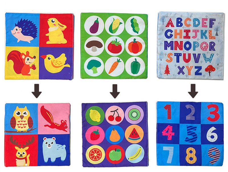 Generic Boîte à Mouchoirs pour Bébé, Boîte à Mouchoirs pour Tout-petits,  Tissu Froissé Montessori pour L'apprentissage Du Nouveau-né, 20 tissus 3