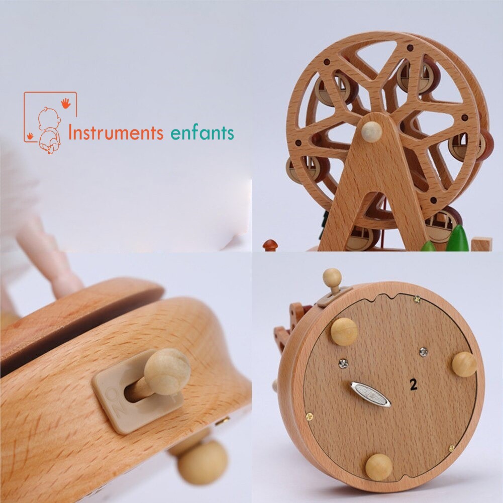 Boite à musique en bois Berceuse mécanique pour bébé Robot