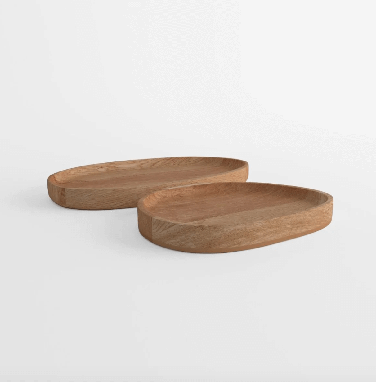 2 plateaux en bois oval