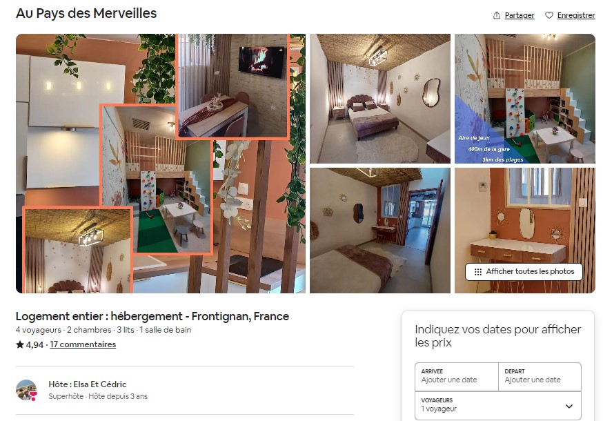 au pays des merveilles, macance, airbnb, vacances, aire de jeux enfants