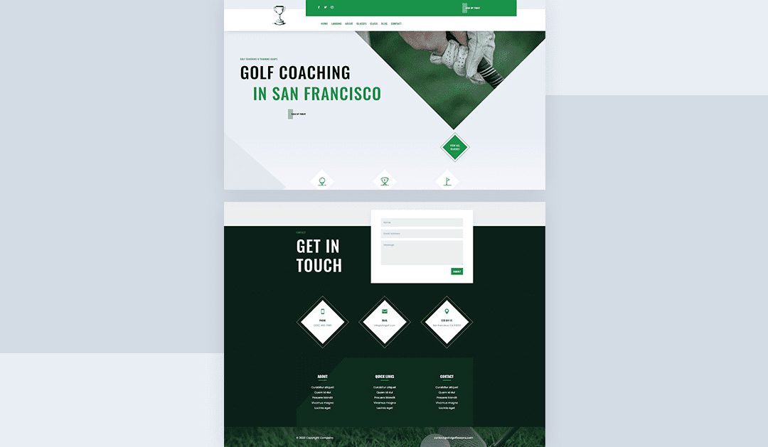 Header and Footer – Golf Lessons