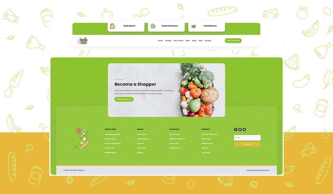 Header and Footer – Grocery Delivery