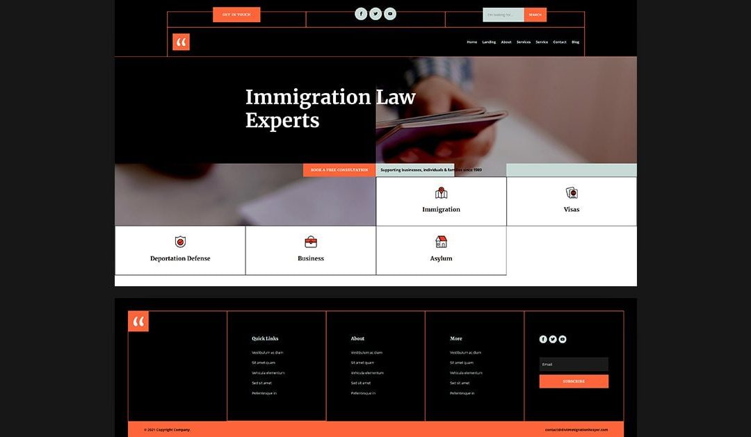 Header and Footer – Immigration Lawyer