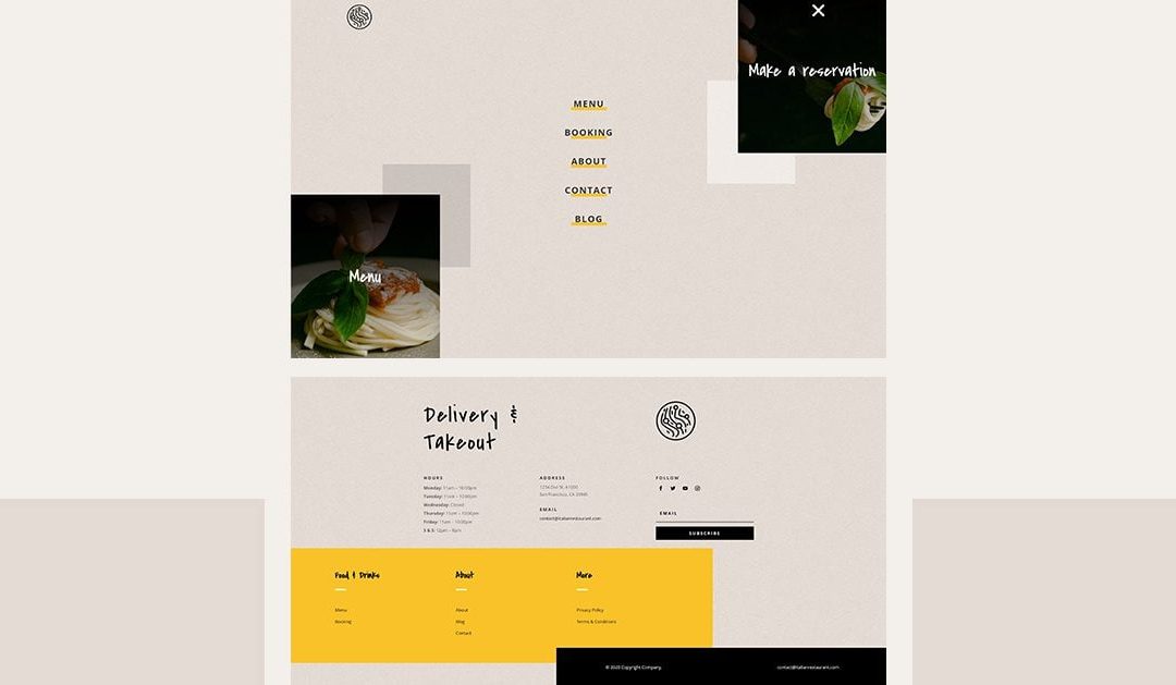 Header and Footer – Italian Restaurant