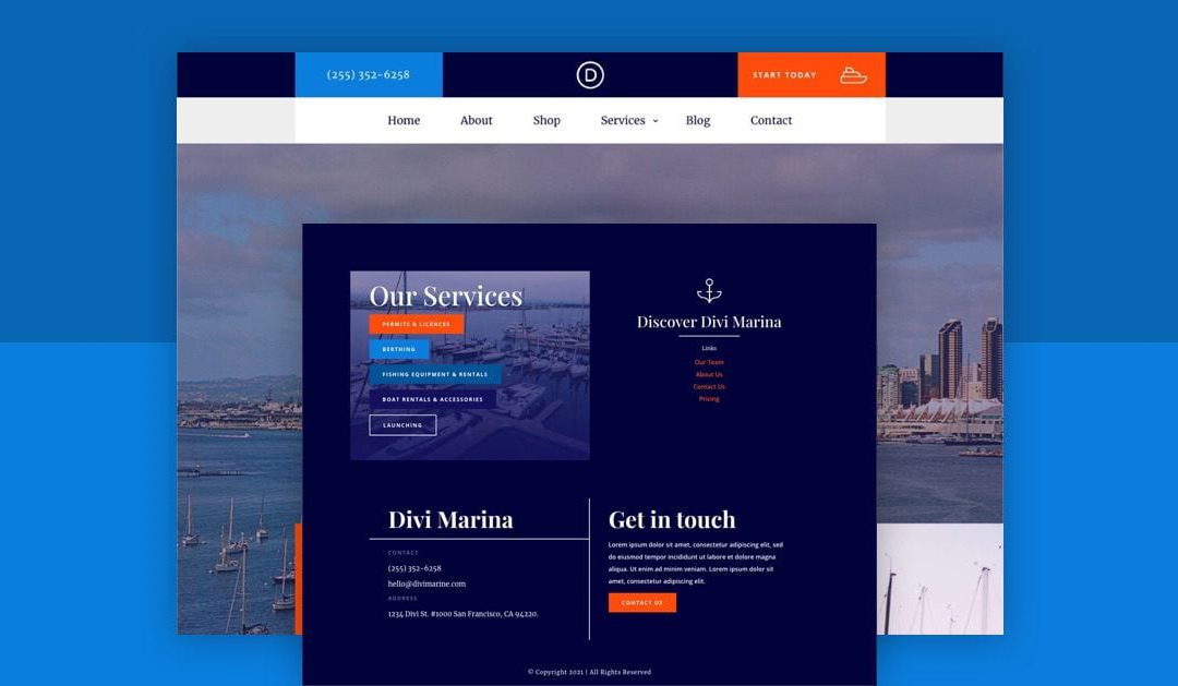 Header and Footer – Marina