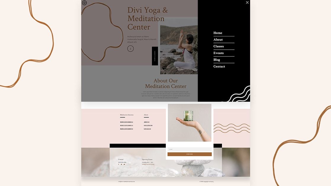 Header and Footer – Meditation Center