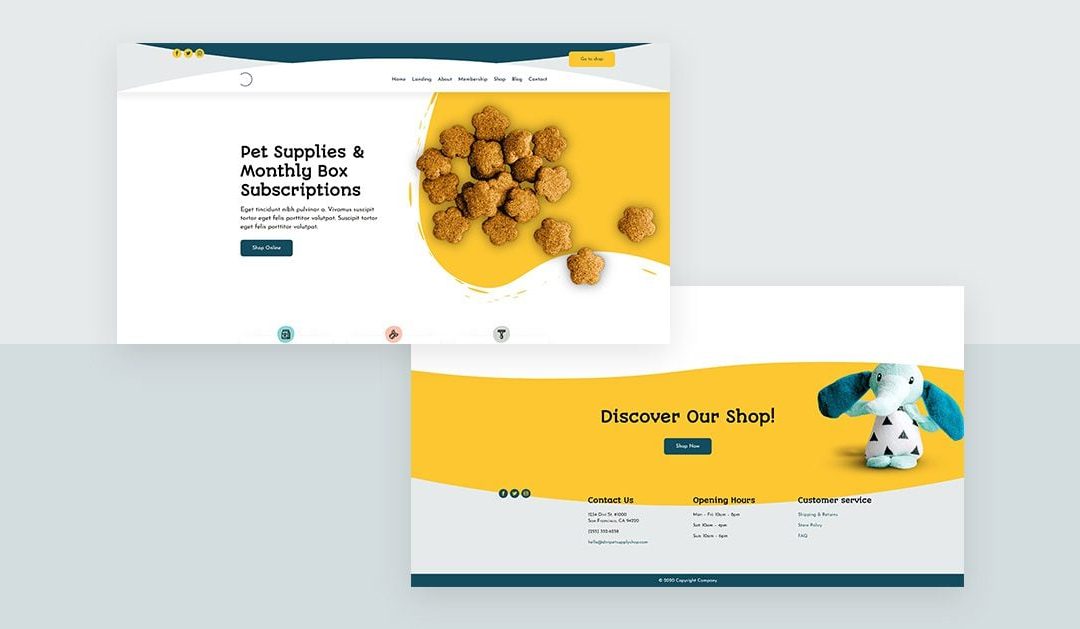 Header and Footer – Pet Supply