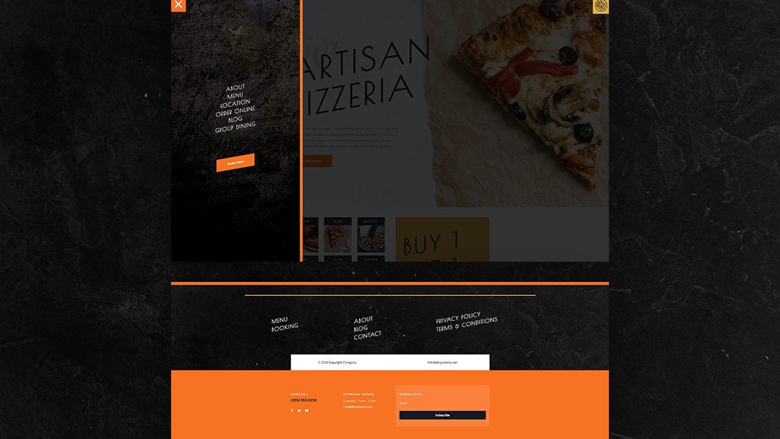 Header and Footer – Pizzeria