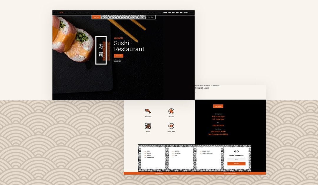 Header and Footer – Sushi Restaurant