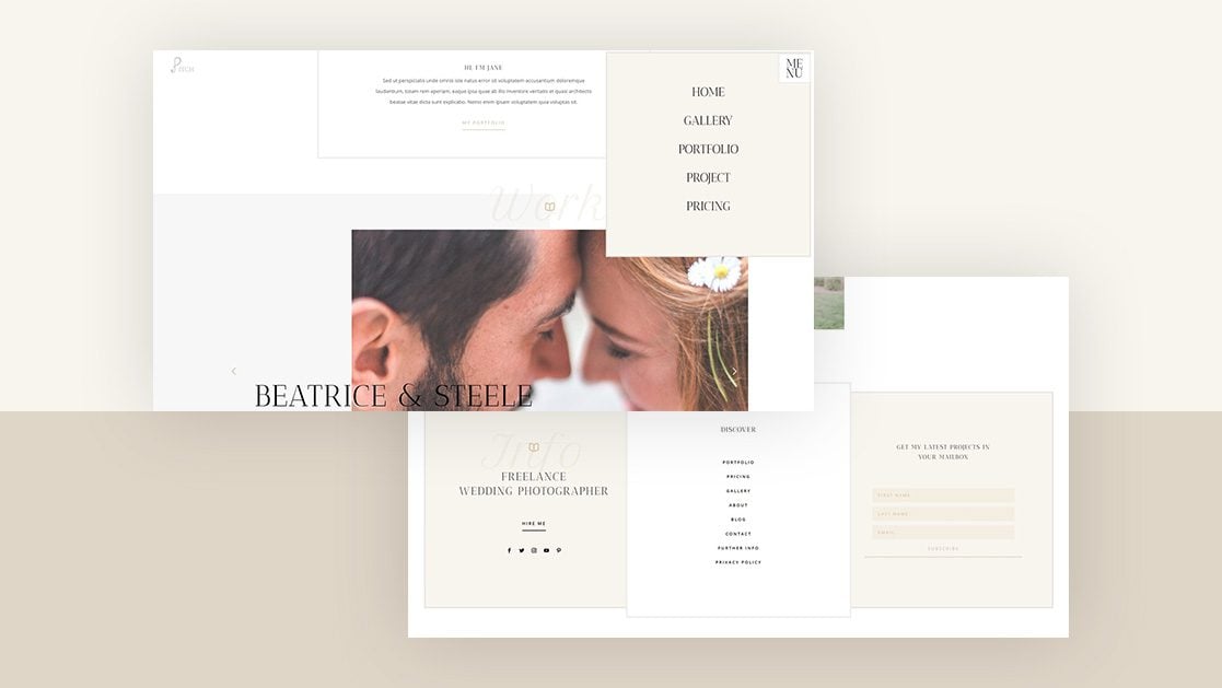 Header and Footer – Wedding Photographer