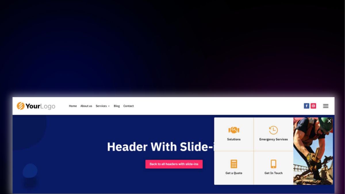 Header and Footer – Header With Slide In 3