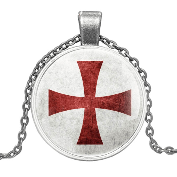 Collier avec pendentif croix de Saint Georges en argent brut
