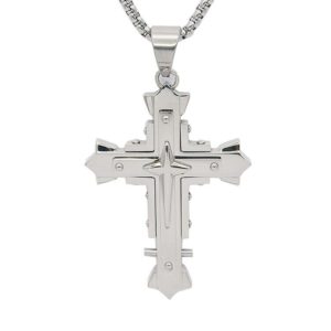 Collier catholique avec la croix de Jésus en pendentif
