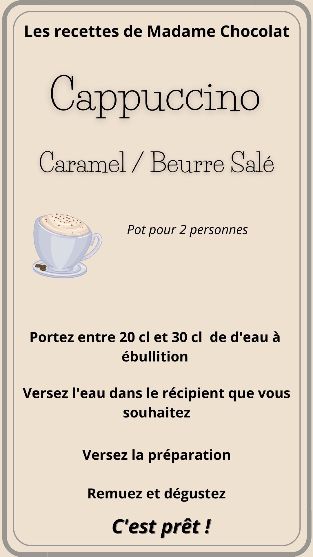 Pot pour Cappuccino / Caramel Beurre salé