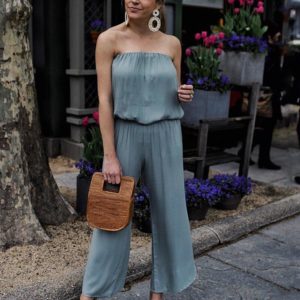 Combinaison pantalon bustier Minute Mode Bleu L