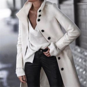 Veste Casual Boutonnée Minute Mode Blanc S