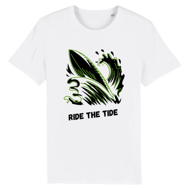 T-shirt designer Gary Jay Jr - Ride the tide - 100 % coton Bio