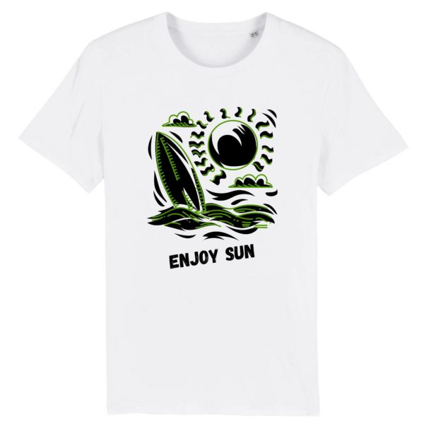 T-shirt designer Gary Jay Jr - ENJOY SUN - 100 % coton Bio