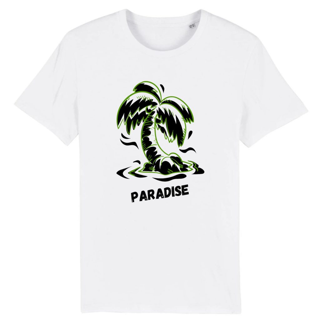 T-shirt designer Gary Jay Jr - PARADISE - 100 % coton Bio