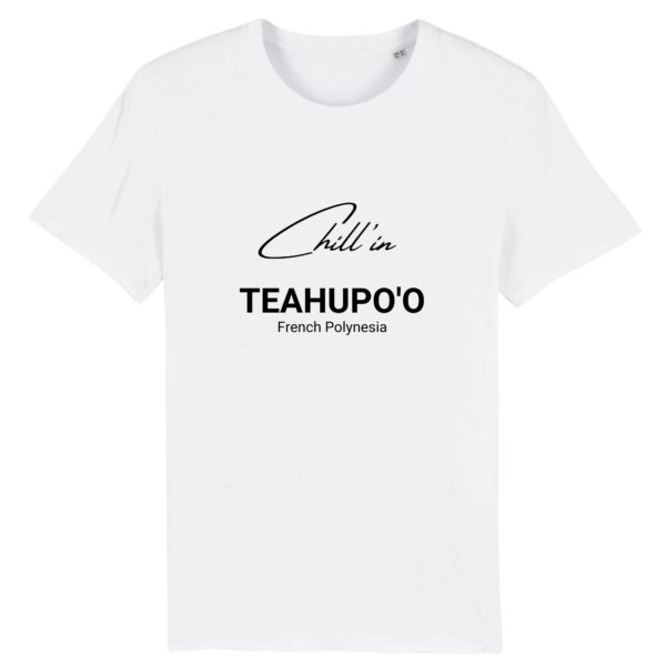 T-Shirt Chill'in TEAHUPO'O Noir - 100% Coton Bio