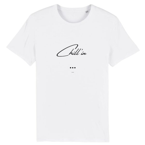T-shirt Chill'in écriture noir à personnaliser - 100% Coton bio
