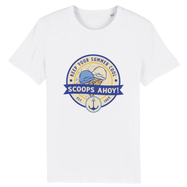 T-shirt vintage "SCOOPS AHOY" - Col rond - 100% Coton Bio