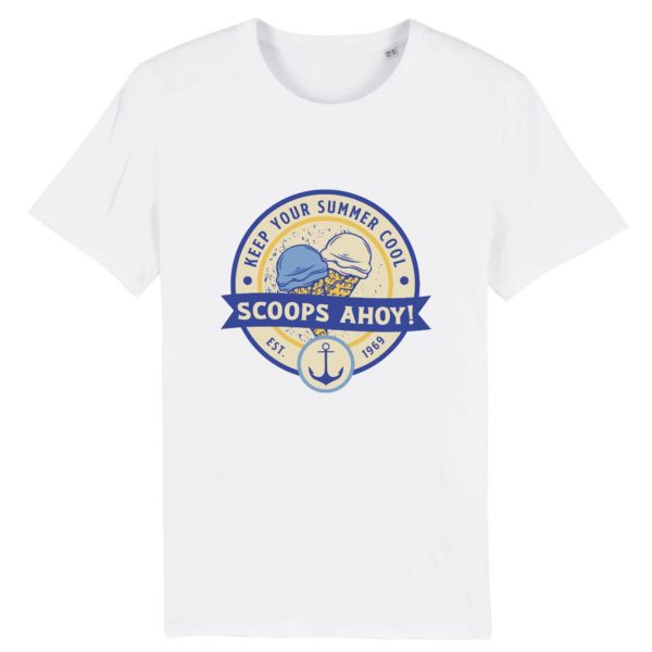 T-shirt vintage "SCOOPS AHOY" - Col rond - 100% Coton Bio