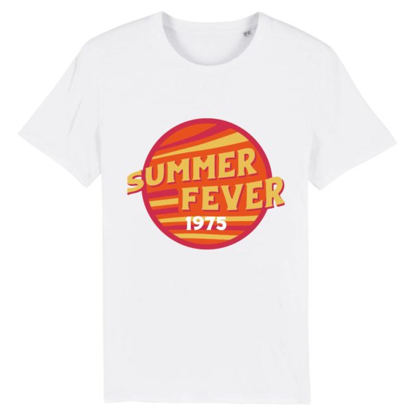 T-shirt vintage "SUMMER FEVER" - Col rond - 100% Coton Bio