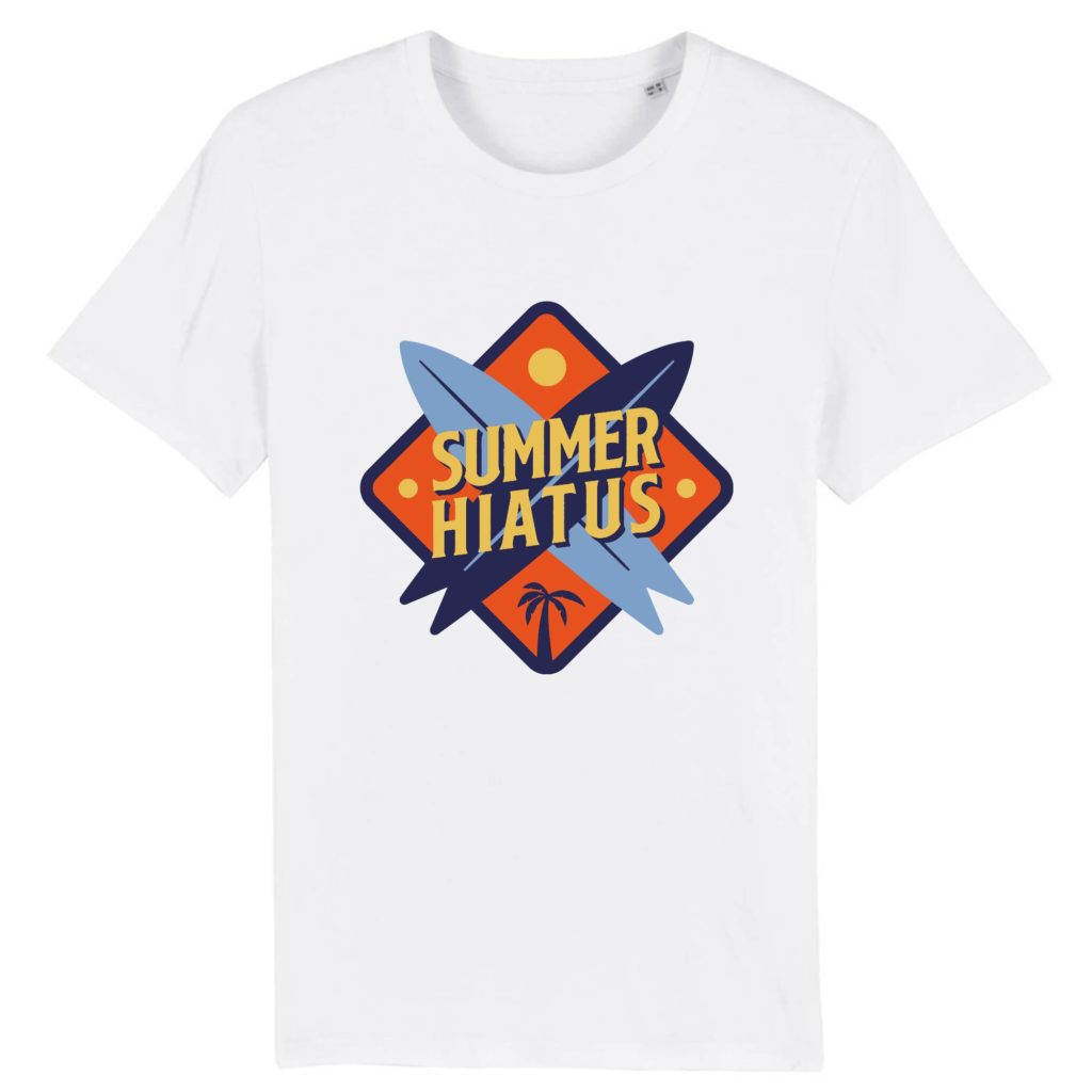 T-shirt vintage "SUMMER HIATUS" - Col rond - 100% Coton Bio