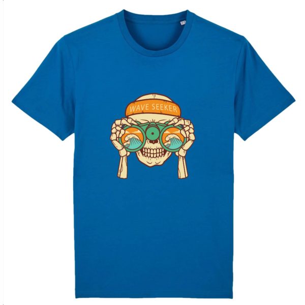 T-shirt vintage "WAVE SEEKER" - Col rond - 100% Coton Bio