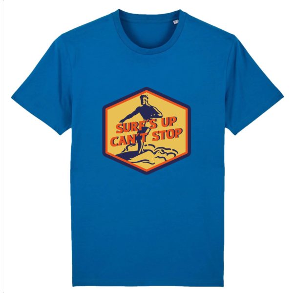 T-shirt vintage "SURF' UP" - Col rond - 100% Coton Bio