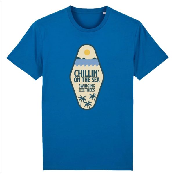 T-shirt vintage "CHILLIN ON THE SEA" - Col rond - 100% Coton Bio