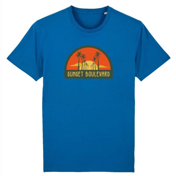T-shirt vintage "SUNSET BOULEVARD" - Col rond - 100% Coton Bio