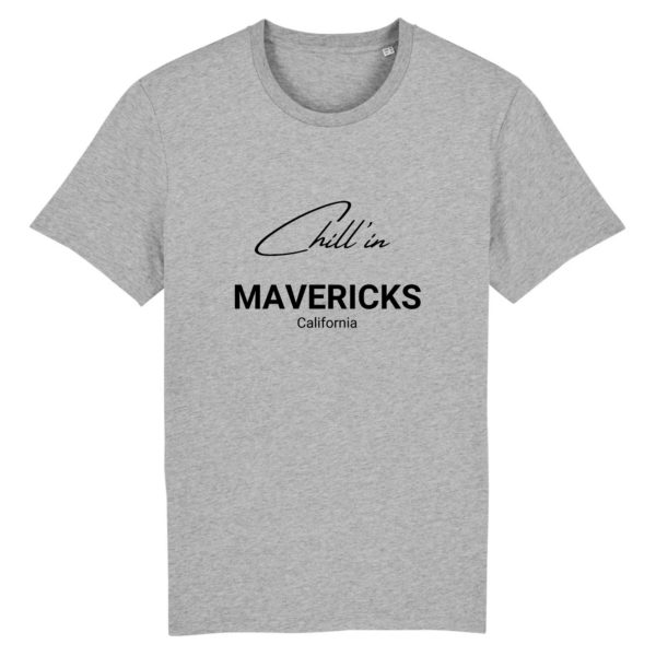 T-Shirt Chill'in MAVERICKS Noir - 100% Coton Bio