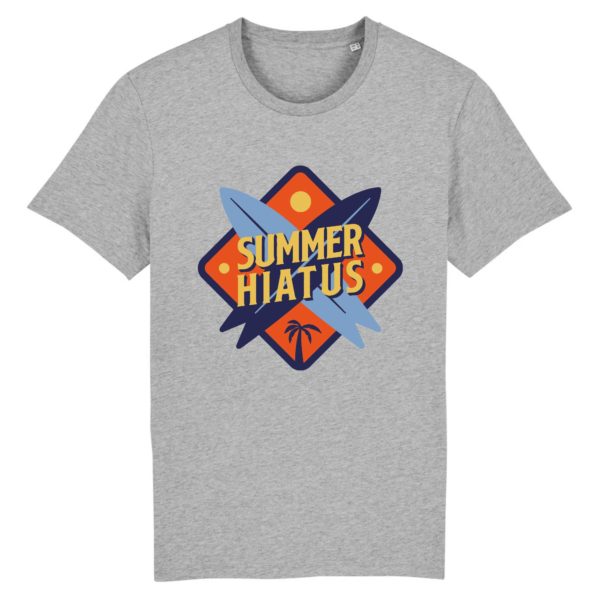 T-shirt vintage "SUMMER HIATUS" - Col rond - 100% Coton Bio