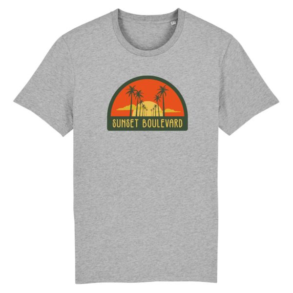 T-shirt vintage "SUNSET BOULEVARD" - Col rond - 100% Coton Bio