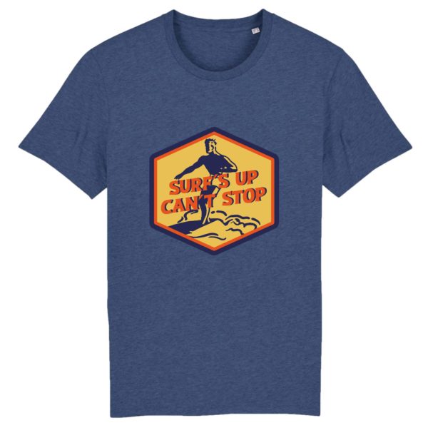 T-shirt vintage "SURF' UP" - Col rond - 100% Coton Bio