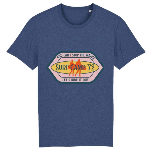 T-shirt vintage "SURF CAMP" - Col rond - 100% Coton Bio