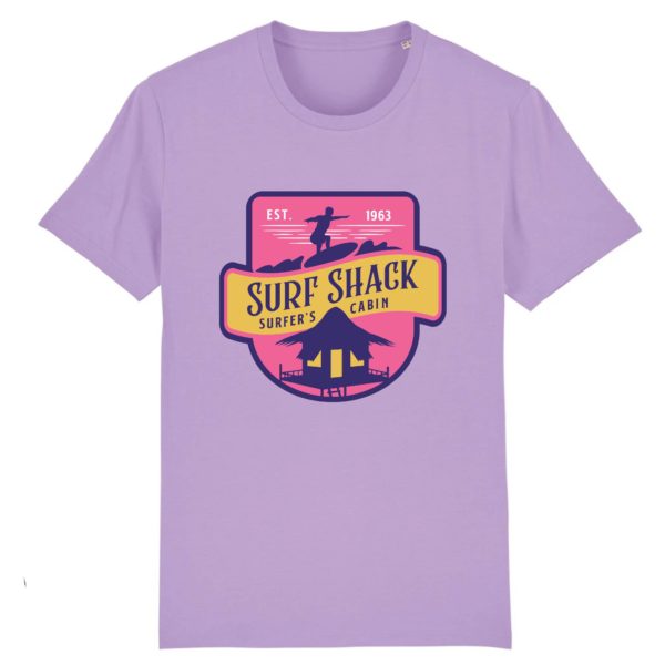 T-shirt vintage "SURF SHACK" - Col rond - 100% Coton Bio