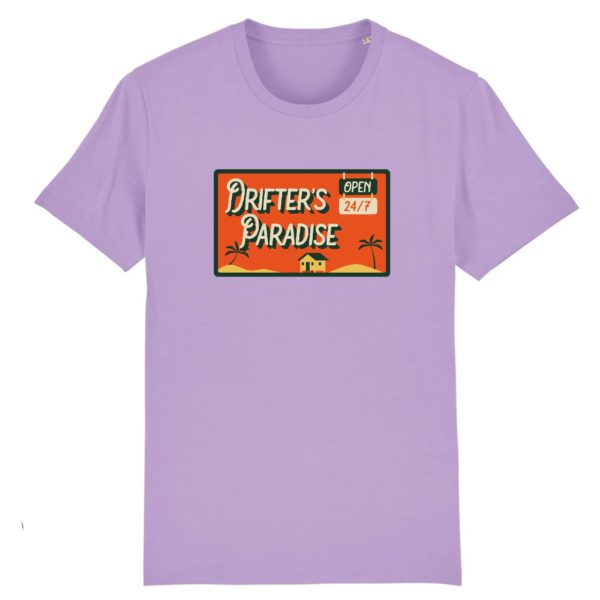 T-shirt vintage "DRIFTER'S PARADISE" - Col rond - 100% Coton Bio