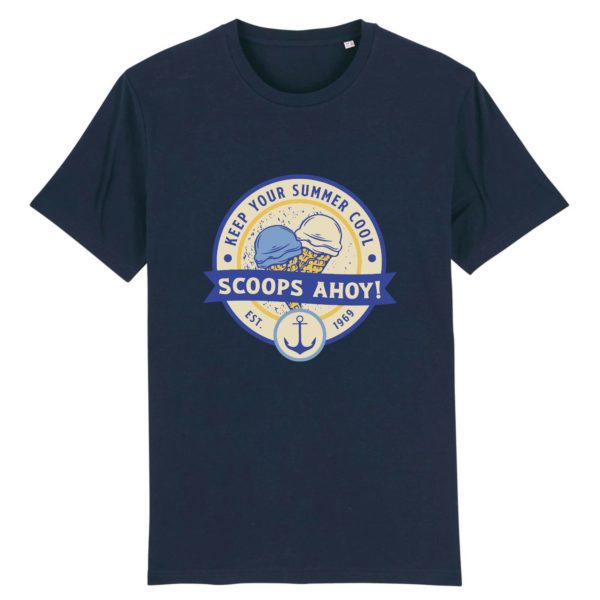 T-shirt vintage "SCOOPS AHOY" - Col rond - 100% Coton Bio
