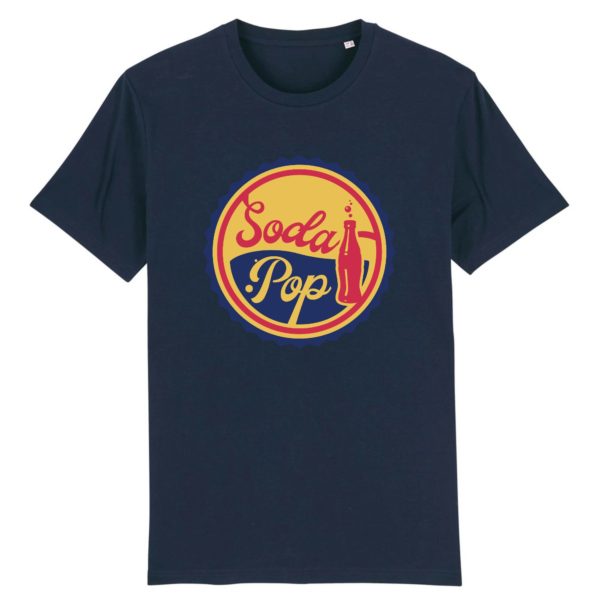 T-shirt vintage "SODA POP" - Col rond - 100% Coton Bio