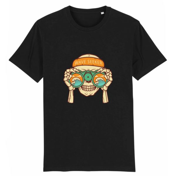 T-shirt vintage "WAVE SEEKER" - Col rond - 100% Coton Bio