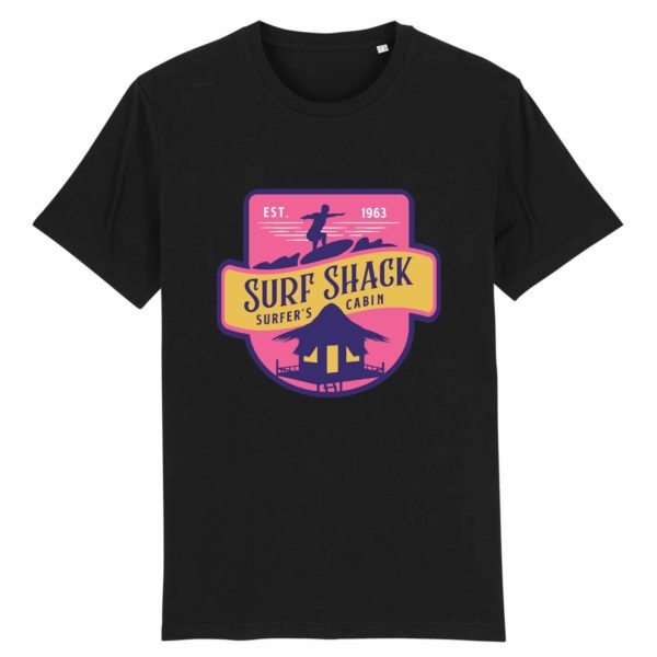 T-shirt vintage "SURF SHACK" - Col rond - 100% Coton Bio