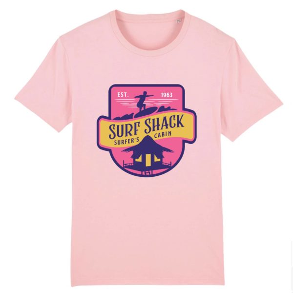 T-shirt vintage "SURF SHACK" - Col rond - 100% Coton Bio