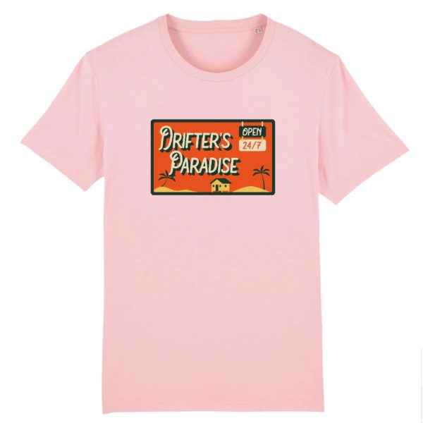 T-shirt vintage "DRIFTER'S PARADISE" - Col rond - 100% Coton Bio