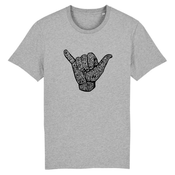 T-shirt Artiste-designer Tom D - HANG-LOOSE Noir - 100% Coton Bio